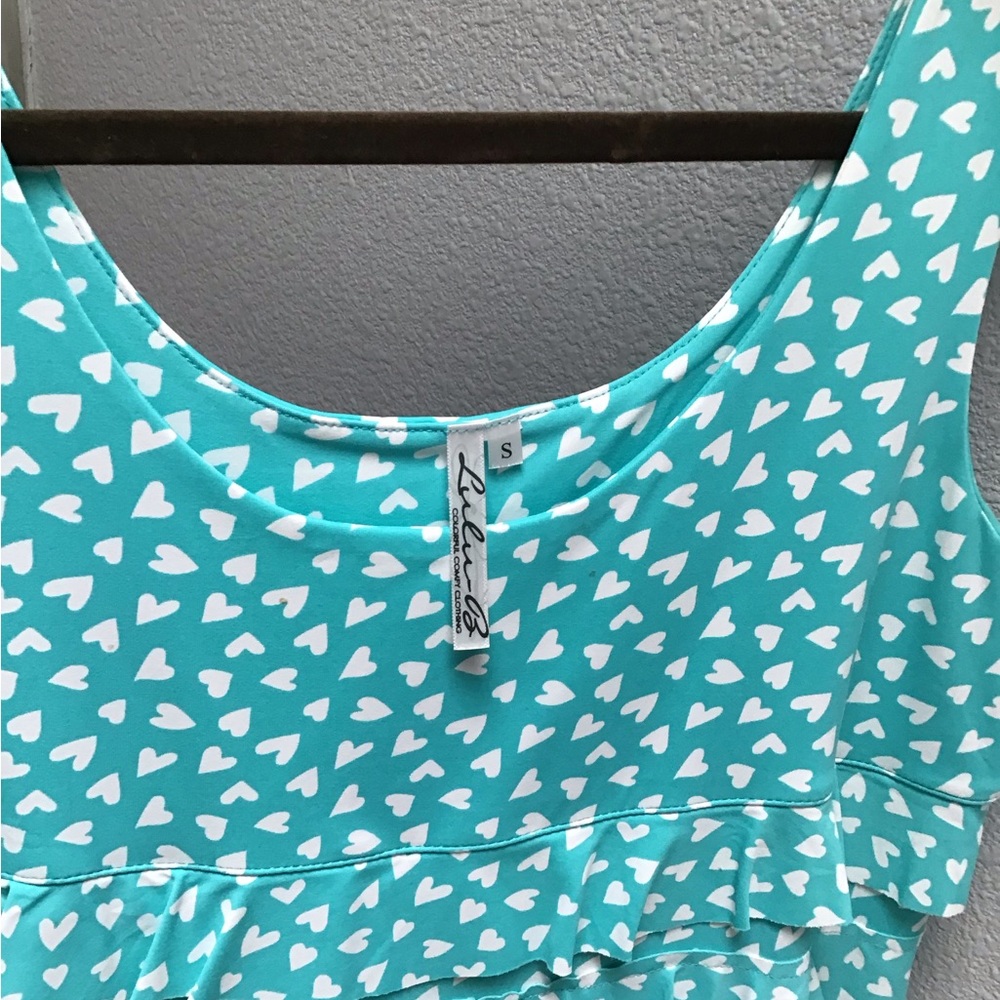 Turquoise Sleeveless Ruffle Dress - Picture 5 of 6